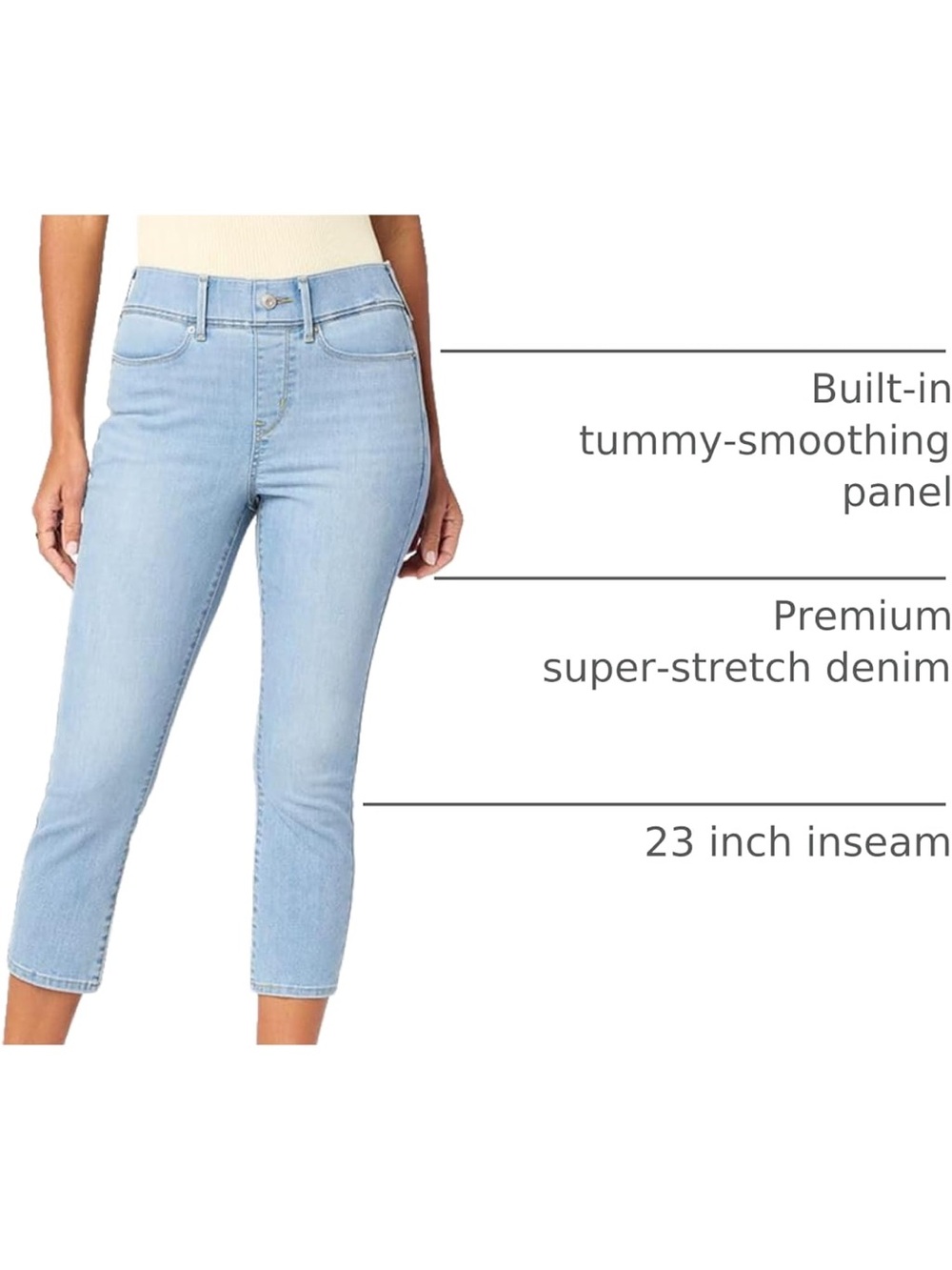 Signature by Levi Strauss Light Blue High-Rise Cropped Jeans